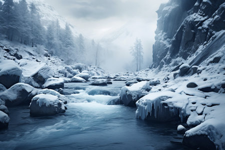 Frozen Visions: Captivating Landscapes by Ice River Photography in AR 3:2の素材