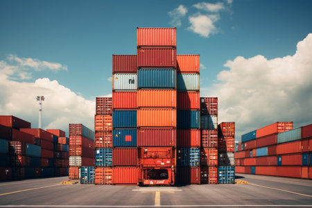 Efficient Port Operations: Intermodal Container Stacking in a 3:2 Configurationの素材