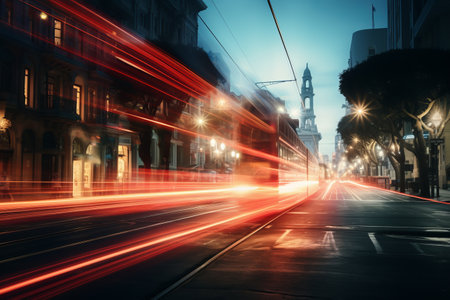 Capturing the Energetic City Pulse: Mesmerizing Light Streak Photography in a 3:2 Aspect Ratioの素材