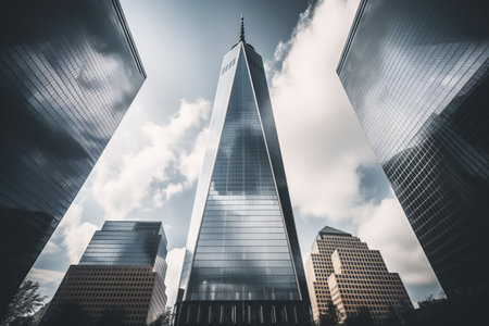 Capturing the Majestic World Trade Center Building: A Breathtaking View from a Low Angle -- AR 3:2の素材