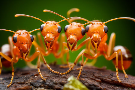 Vibrant Macro Capture: A Glimpse into the world of Five Orange Ants--AR 3:2の素材