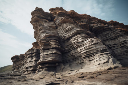 Captivating Geologic Sculptures Unveiled: Mesmerizing Low Angle Shot Of Rock Formation in AR 3:2の素材
