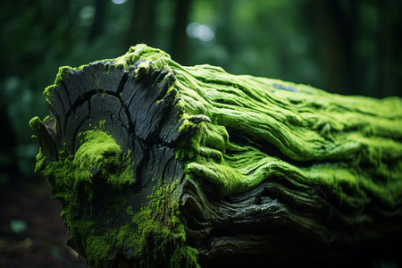 Natures Contrast: The Verdant and Obsidian Tree Trunkの素材