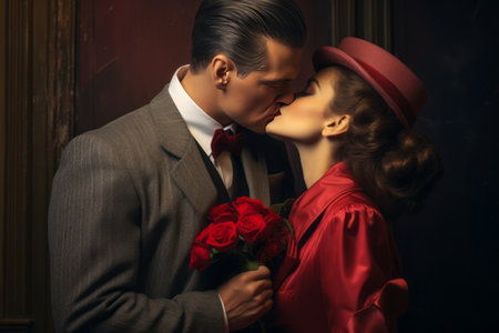 Eternal Love: An Enchanting Kiss and Embrace -ar 3:2の素材