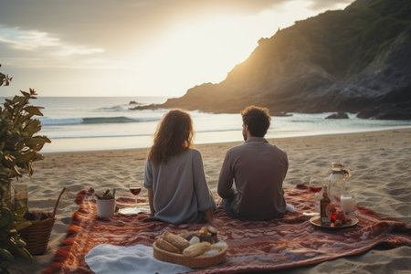 Serenity by the Shore: A Blissful Picnic for Twoの素材