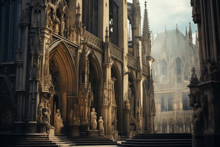 Sculpted Marvels: Exploring the Grandeur of a Medieval Cathedral in the Charming Old Cityの素材