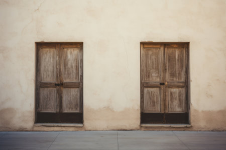 Captivating Simplicity: Exploring the Allure of Two Closed Wooden Doors in Minimalist Photographyの素材