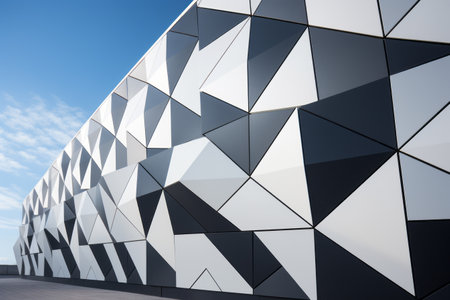 Captivating Geometric Walls Transform the Modern Buildings Exterior --ar 3:2の素材