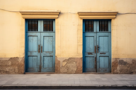 The Captivating Charm of Minimalist Two Closed Wooden Doors: AR 3:2の素材