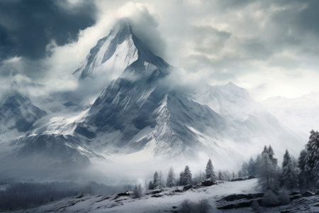 Frozen Majesty: Capturing the Winter Wonderland on a Mountain (AR 3:2)の素材