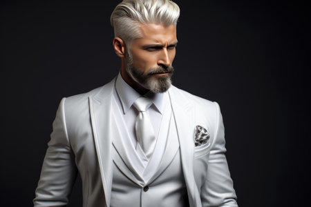 Modern and Sophisticated: The Mens White and Gray Suit - AR 3:2の素材