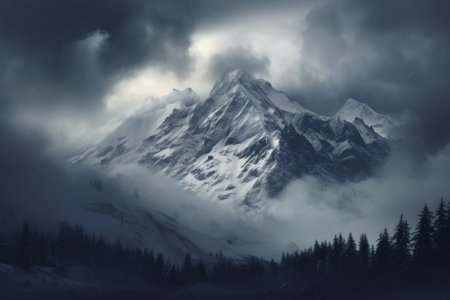 The Majestic Charm of Mountain Winter: Captivating AR Experience in 3:2 Aspect Ratioの素材