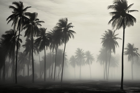 Palm Trees in Monochrome: A Captivating 3:2 AR Snapshotの素材