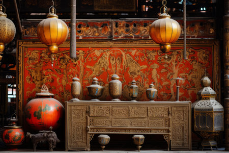 The Timeless Beauty of Ancient Oriental Decor at the Eastern Marketの素材