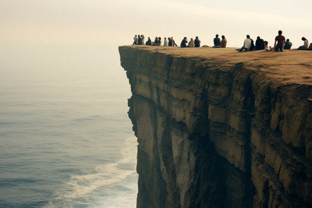 Daring Individuals Perched on the Precipice --ar 3:2の素材