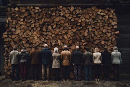 Wood Pile Crowd: A Glimpse into Sustainable Community Fuel Sourcesの素材