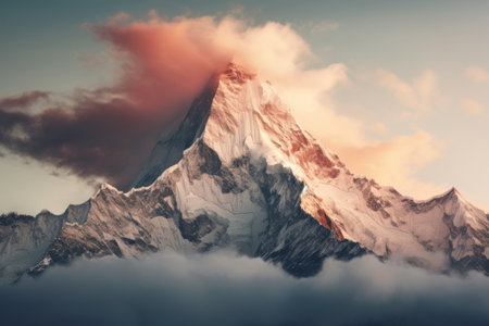 Frozen Majesty: Captivating Snow-Capped Mountains in Enchanting Landscape Photographyの素材