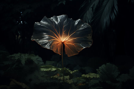 Gardens Mysterious Dark Inflated Leaf Under the Moonlight: An AR 3:2 Journeyの素材