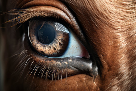 Majestic Horse: A Close-Up of Its Muzzle and Eye, with a Beautiful Blurred Backgroundの素材