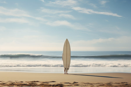 Mastering Waves: Captivating Image of a Man with a White Surfboard â AR 3:2の素材
