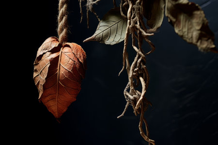 Hanging Leaves Gracefully: An Artistic Display on Rope (AR 3:2)の素材