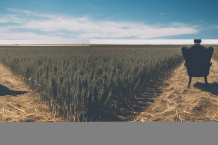 The Serene Man: Immersed in Nature, Engrossed by Television - AR 3:2の素材