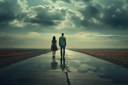 Journey of Love: A Couples Stroll Down the Path of Lifeの素材