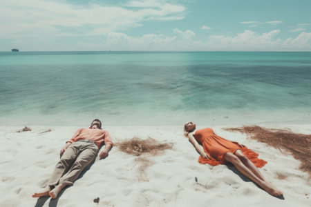 Blissful Moments by the Sea: A Couples Tranquil Retreat on White Sandの素材