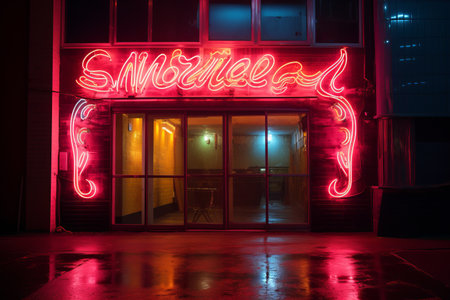 Vibrant and Eye-catching: Embracing the Neon Signage in Nothing to See Hereの素材