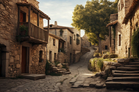 Preserving the Legacy: The Charming Old Stone Houses in City --ar 3:2の素材