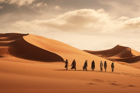 Wandering Souls: The Deserts Daunting Daylight Strolls --ar 3:2の素材