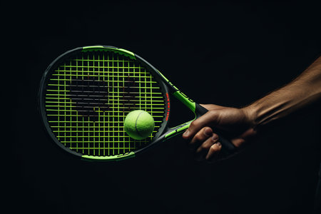 The Dynamic Duo: Embracing the Power of Black and Green Tennis Racketの素材