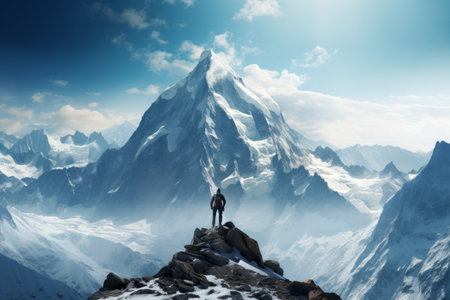 Conquering the Majestic Slopes: A Glimpse of Glacier Mountain in 3:2 Aspect Ratioの素材