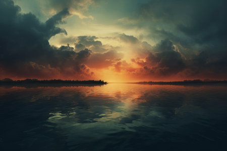 Majestic Captures: Enchanting Body of Water in AR 3:2の素材