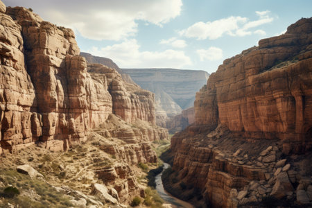Majestic Daytime Snapshot: A Captivating Canyon in a 3:2 Perspectiveの素材