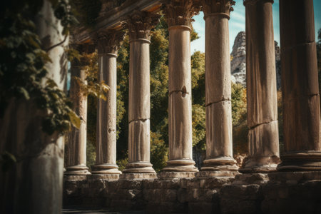 Capturing the Majestic Beauty: Ancient Columns Basking in Daylight -- AR 3:2の素材