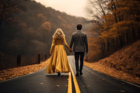 A Captivating Snapshot: Embracing Love on the Open Road -- AR 3:2の素材