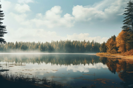 Majestic Daytime Reflections: A Spectacular 3:2 Capture of a Pristine Lakeの素材