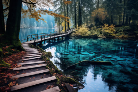 Captivating Snap of Blausee Lake: A Breathtaking 3:2 Compositionの素材