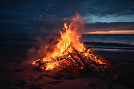Capturing the Fiery Glow: Bonfires Mesmerizing Photo in 3:2 Aspect Ratioの素材