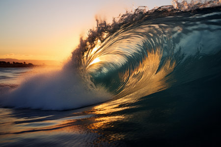 Capturing the Majestic Barrel Wave: AR 3:2 Photographyの素材