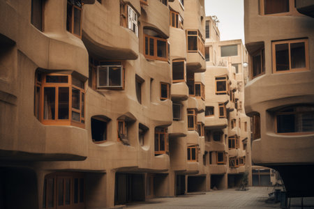 Captivating 3:2 Photo: Imposing Brown Concrete Buildingsの素材