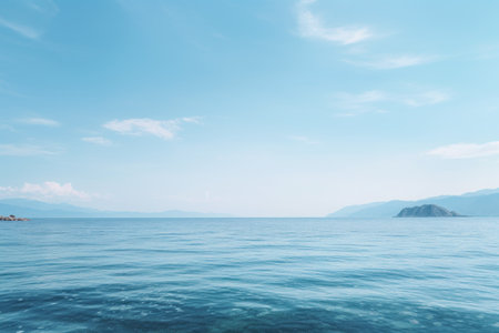 A Serene Snapshot: Tranquil Daytime Scene of the Calm Sea -- 3:2 Aspect Ratioの素材