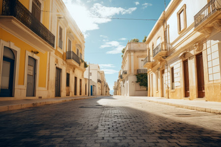 Capturing Silent Solitude: A Daytime Photo of an Empty Street in AR 3:2の素材