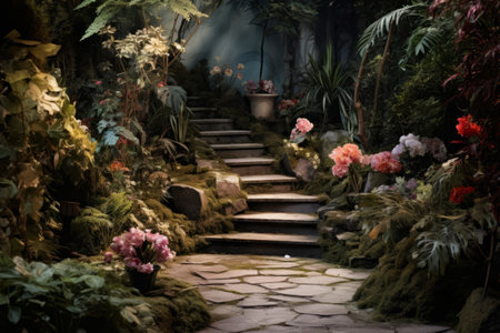 Blooming Beauty: Capturing the Tranquil Garden in a 3:2 Photographの素材