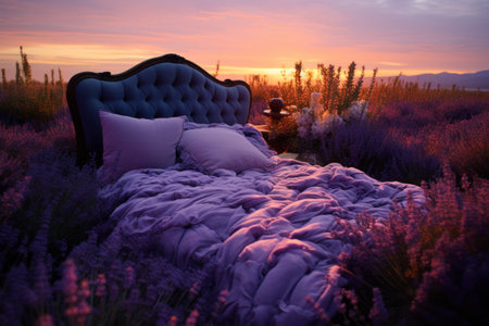 Lavender Dreams: Capturing the Serene Beauty of a Bed of Lavenders -- AR 3:2の素材