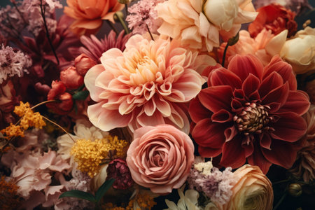 Blooming Beauty: A Captivating Close-Up of a Flower Arrangement in Striking 3:2 Aspect Ratioの素材