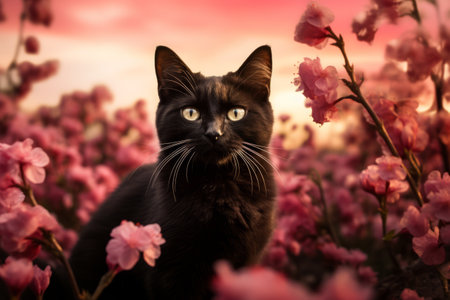 Celebrating Beauty and Joy: A Catrin Flourishing amidst a Flower Fieldの素材