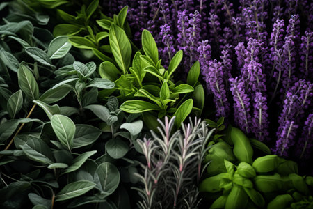 A Captivating Glimpse Into the World of Herbs: Close-up in 3:2 Aspect Ratioの素材
