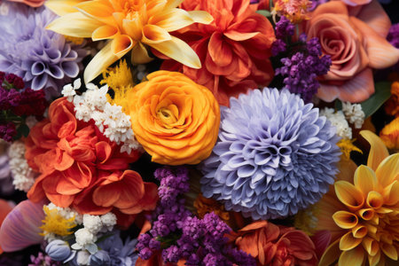 Blossoming Harmony: A Close-up of a Captivating Flower Bouquetの素材